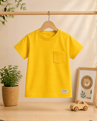 Yellow Cotton Lycra T-Shirt
