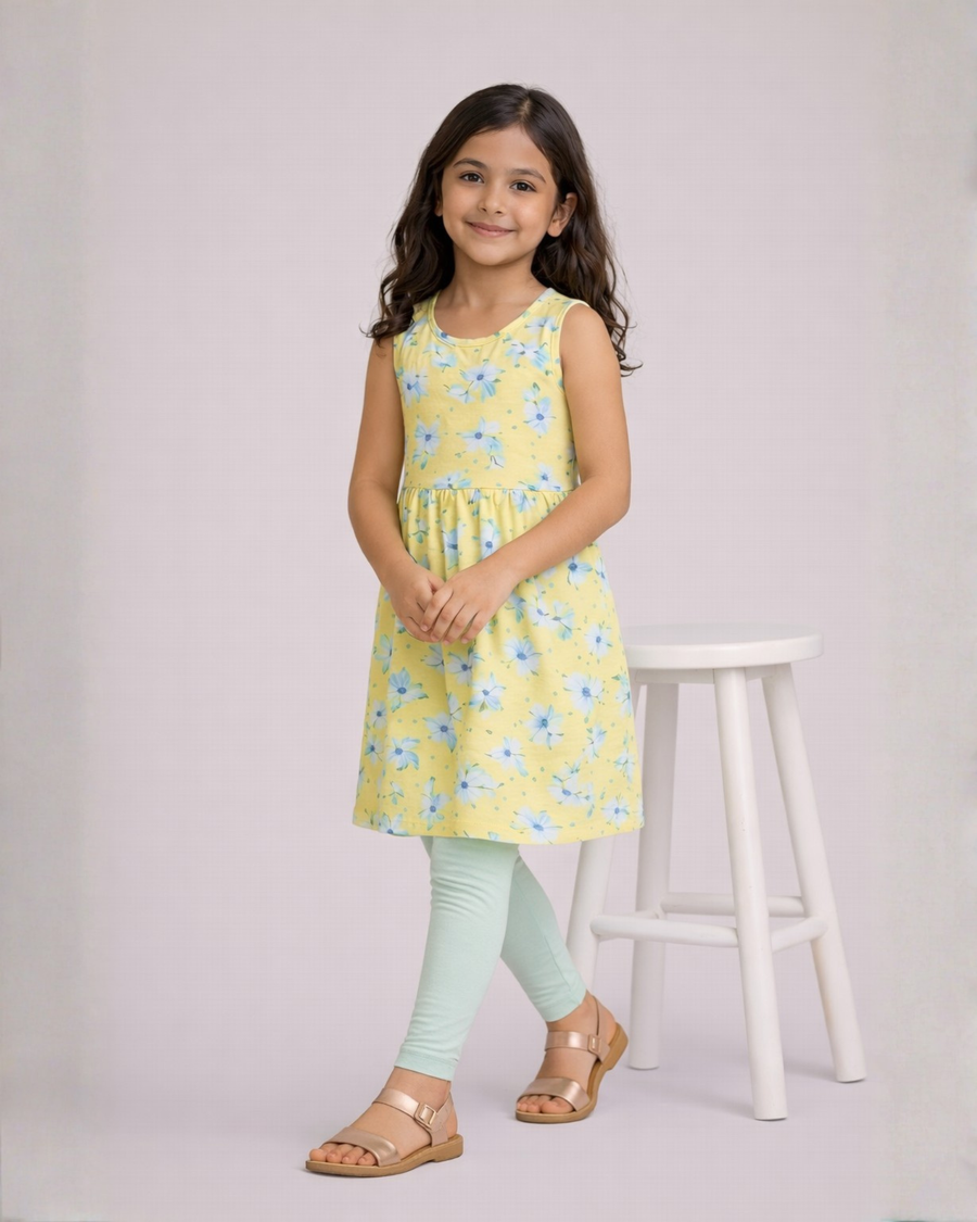 Lemon Bloom Outfit | Top + Lycra Legging Set
