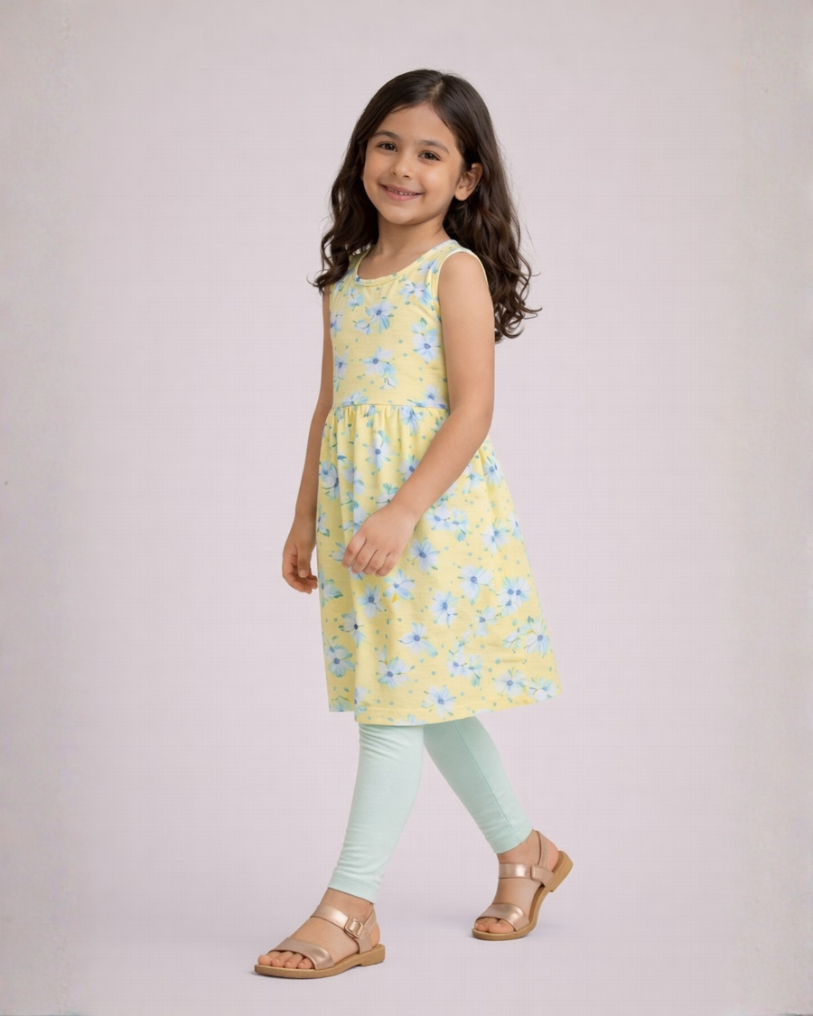 Lemon Bloom Outfit | Top + Lycra Legging Set